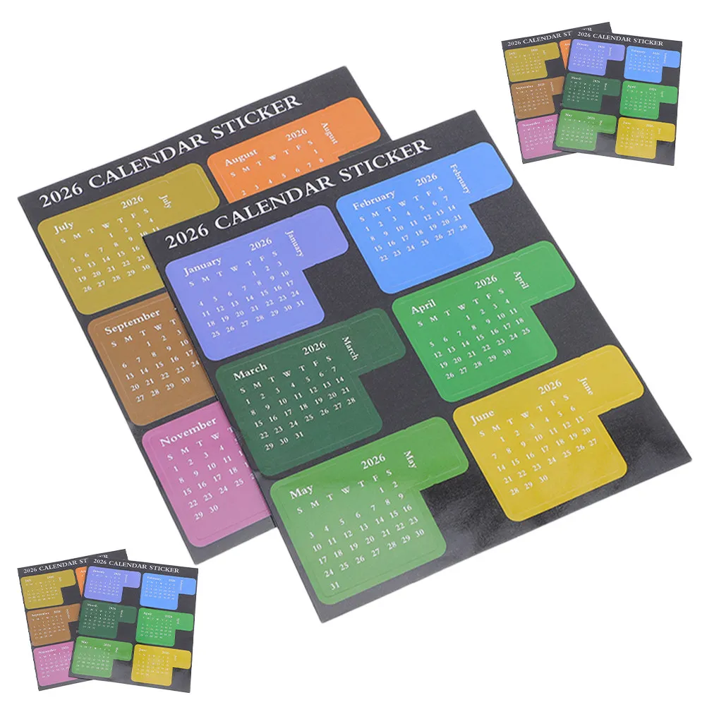 

6Pcs 2026 Monthly Calendar Stickers Self Adhesive Planner Tabs Index Dividers for Notebooks Journals Diaries Scrapbooks Daily