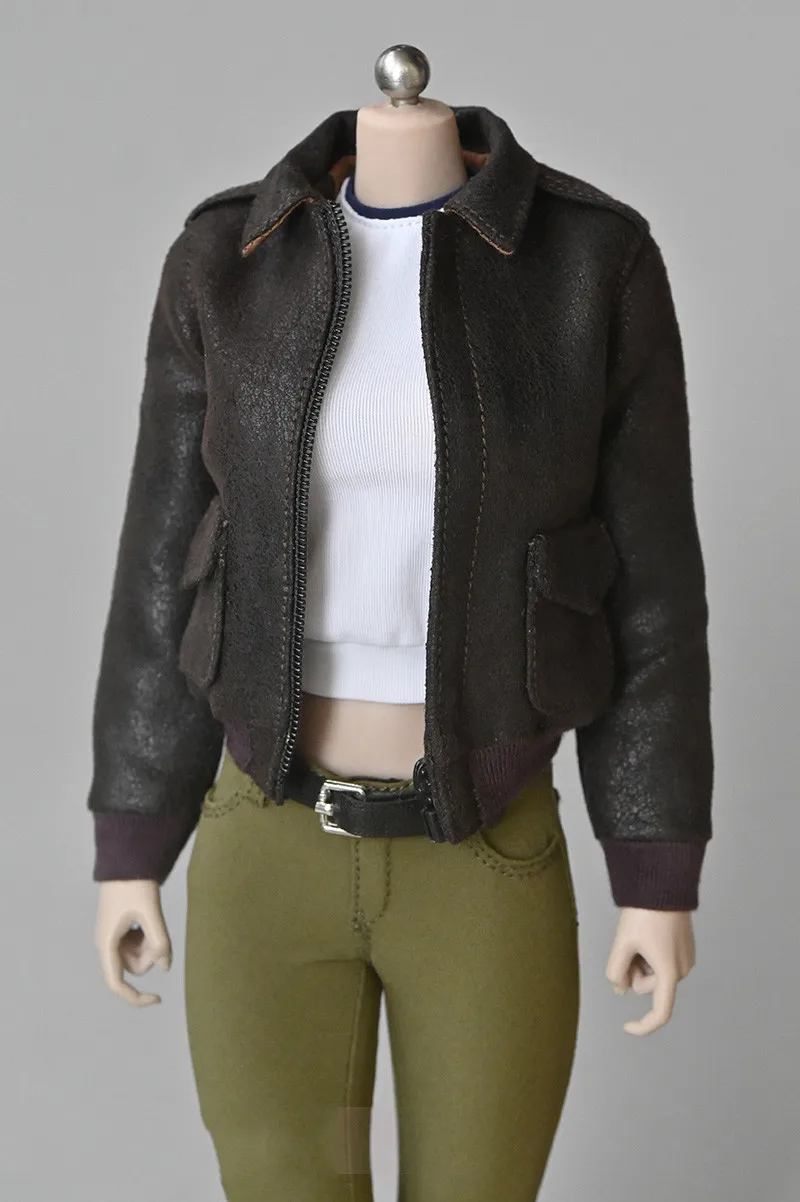 1/6 Scale Female Soldier Straight Jackets Solid Elastic Slim Pencil Pants Trousers Vest For 12'' Action Figure Body Toys