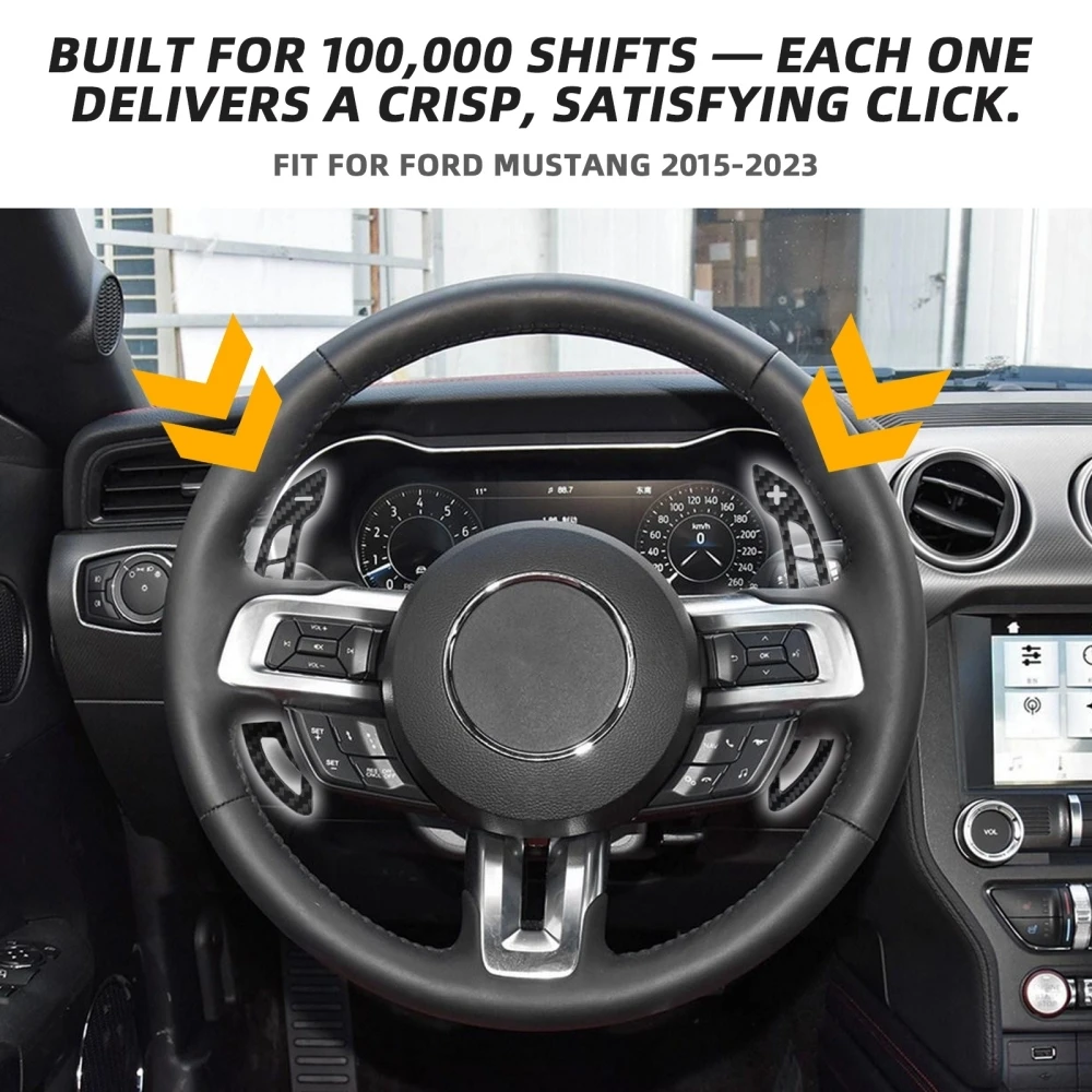 Magnetic Steering Wheel Paddle Shifter, Real Carbon Fiber Paddle Shifter Extension Fits for Ford Mustang GT Shelby 2015-2023