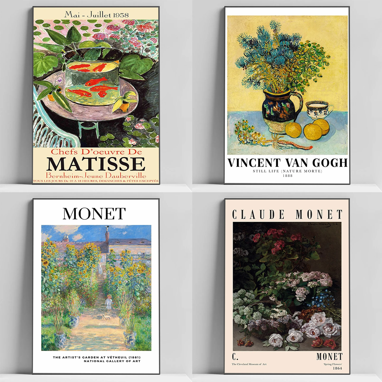 

Art Painting Van Gogh Picasso Monet Matisse Poster Home Bedroom Decoration Posters for Wall Decororation Print Room Decor Canvas