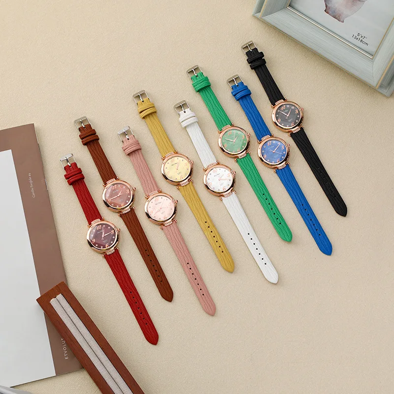 

Ladies Casual Alloy Leather Belt Watch Analog Quartz Wristwatche Dial Design Gifts For Women Ladies Watch Montres Femmes