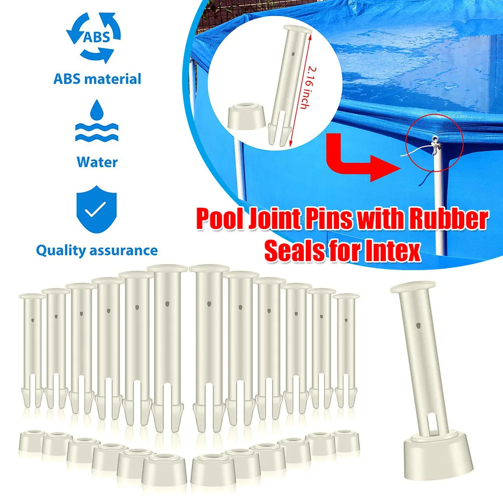 Replacement Plastic Pool Joint Pins with Rubber Seals for Intex Round Metal Frame Swimming Pool Parts