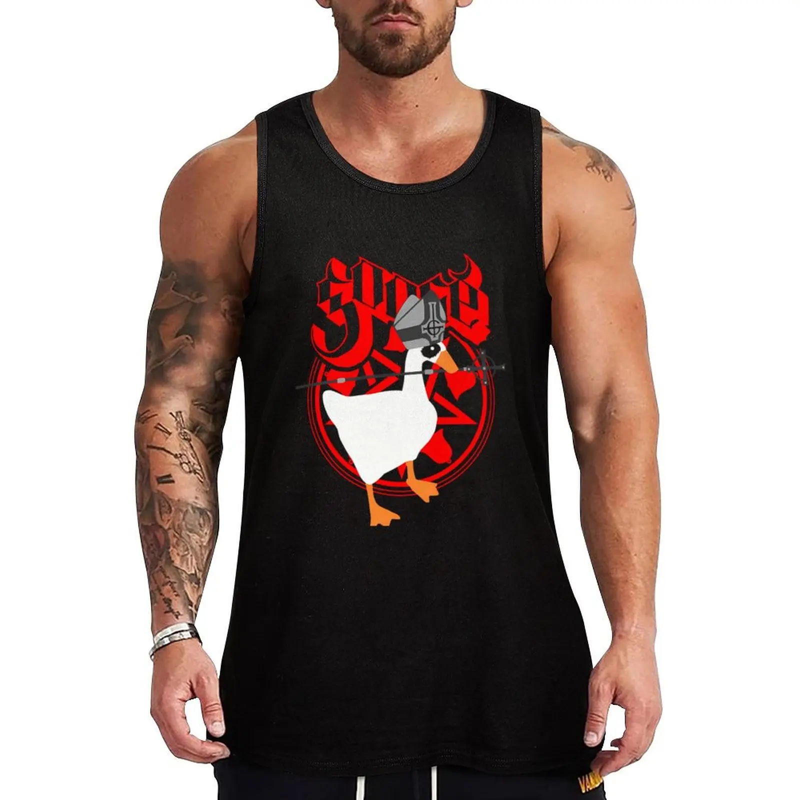 

Untitled Goose Ghost Metal Gaming Parody Band Tank Top Men's gym clothing vest for men sleeveless jackets