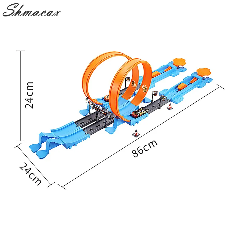 Giocattoli da corsa fai da te Track Stunt Speed doppie ruote per auto regalo per kit di binari per bambini modello assemblato bambini presenti