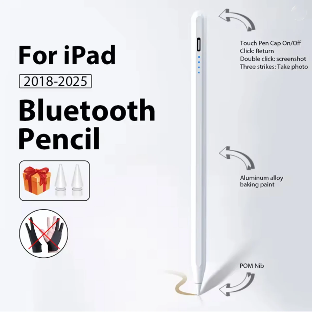

Stylus Pen for Android Tablet, Tablet Pencil for iOS/Android,Rechargeable Active Stylus Pen for iPhone/Samsung/XiaoMi/HuaWei