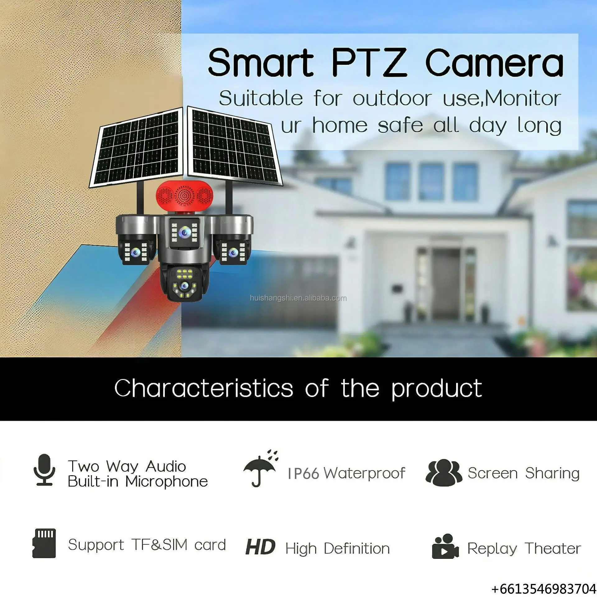 Hieasy 36MP 4G Sim Card 4Lens 3Screens 5G WiFi Solar Powered Outdoor PTZ Network Wireless IP CCTV Surveillance Security Cameras