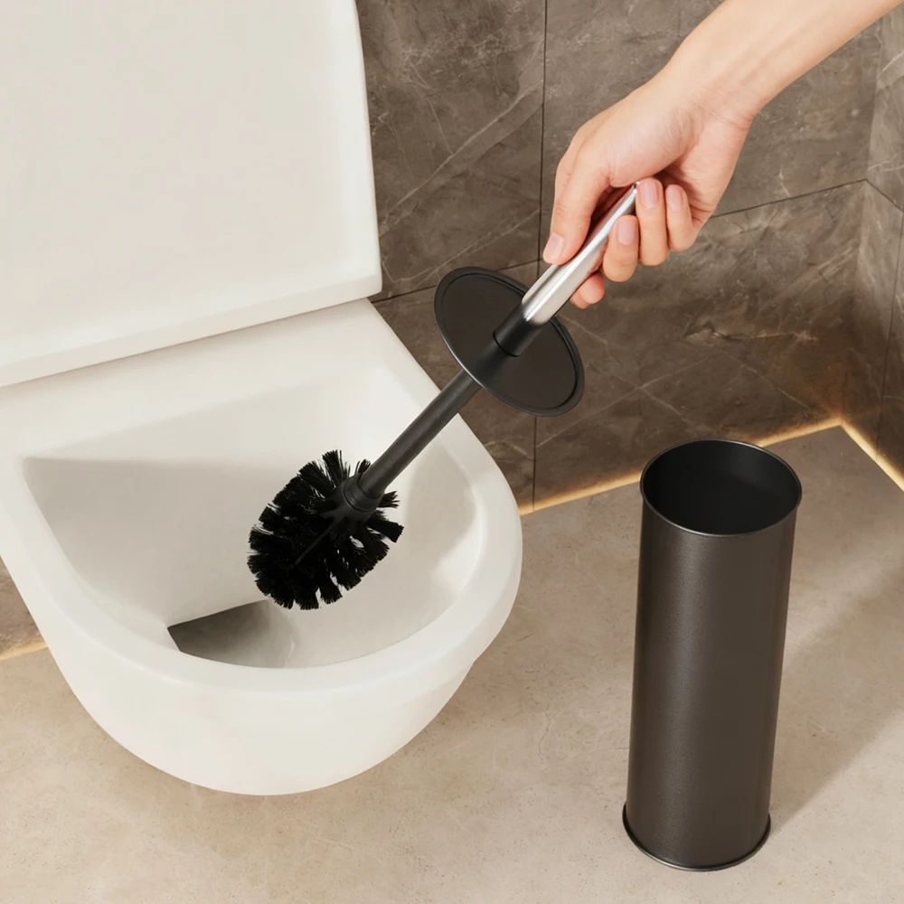 Black Toilet Brush and Holder Long Handled Toilet Brush for Bathroom Heavy Duty Toilet Bowl Brush Deep Cleaning  Cleaner Brush view 6