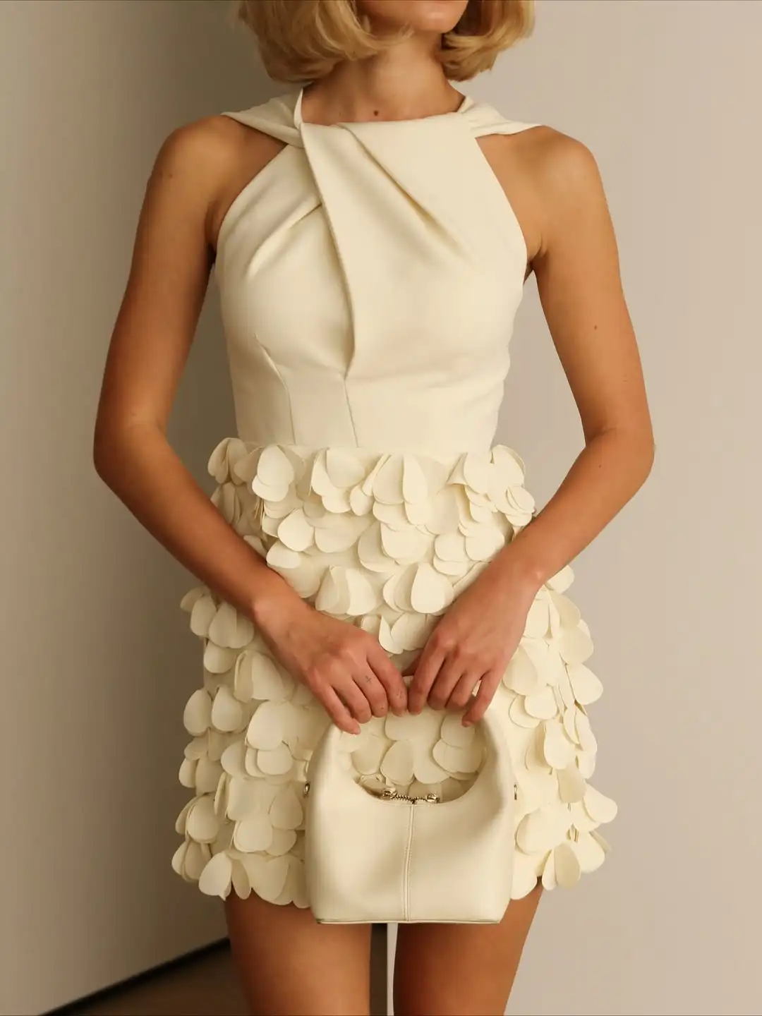 تصميم جديد مثير بلا أكمام يزين الزهور 3D اليدوية فستان كوكتيل سستة أزياء البسيطة مساء حفلة موسيقية فستان الشاطئ