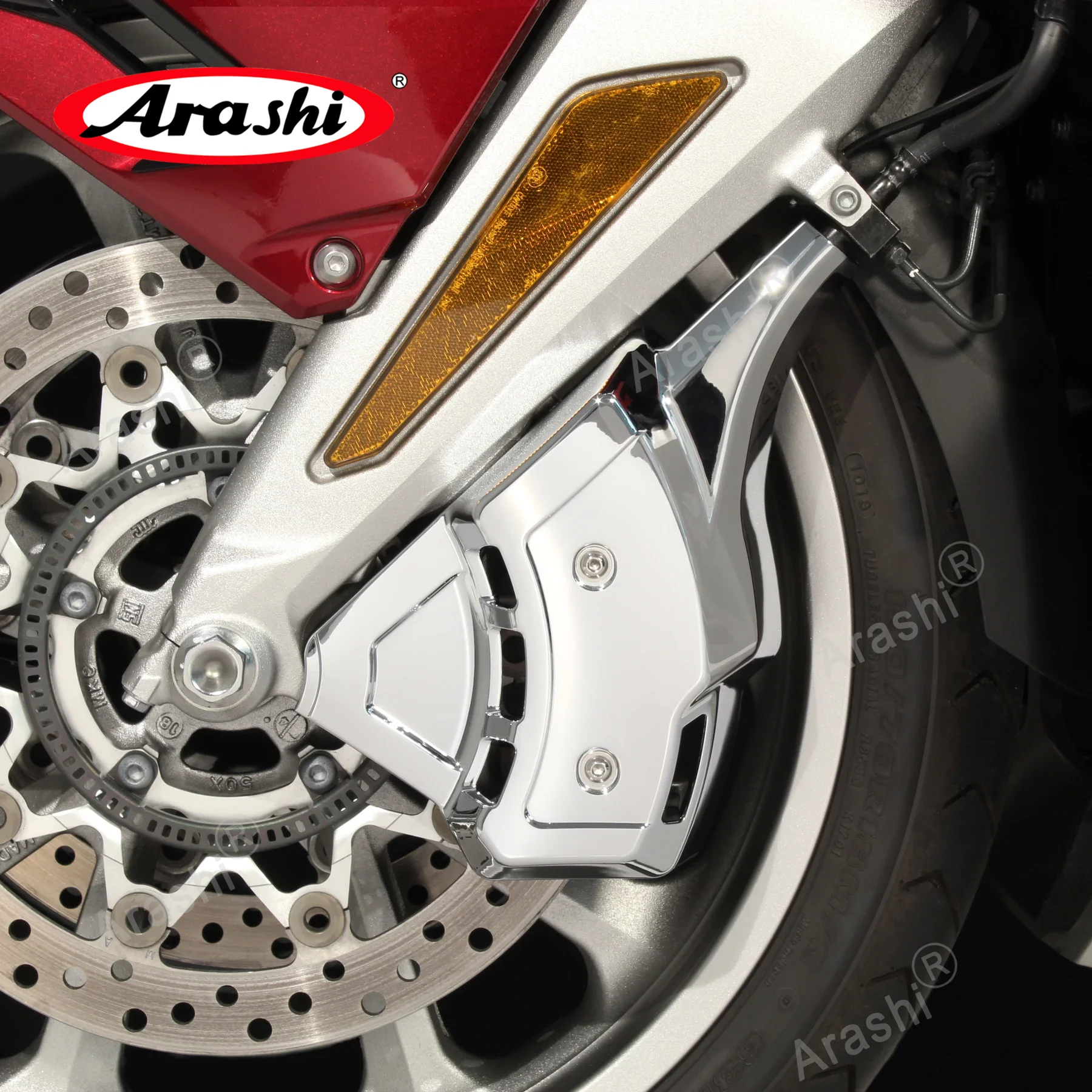 ARASHI Chrome Vented Caliper Cover Trim Front Frame Guard For HONDA Goldwing Gold Wing 2018 2019 2020 2021 2022 2023 GL1800