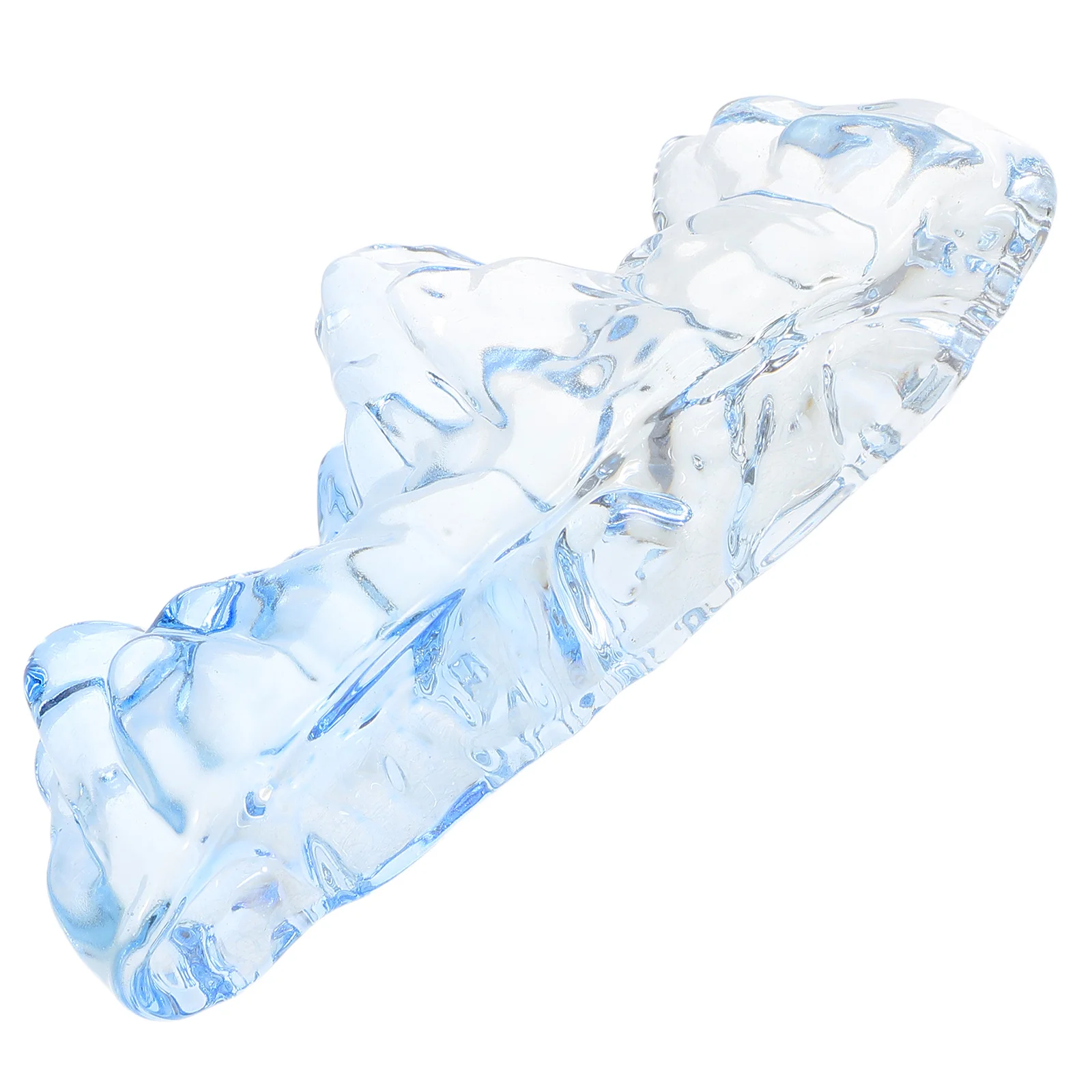 

Glass Calligraphy Brush Holder Mountain Shape Transparent Crystal Paperweight Pen Rest Artistic Chinese Calligraphy Decoration