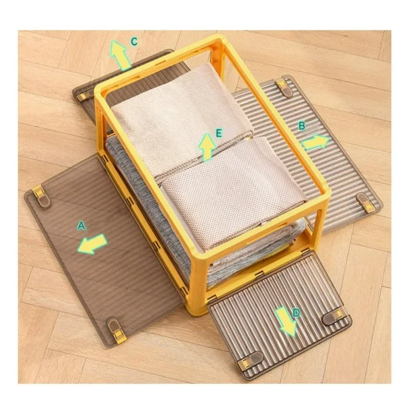 صندوق تخزين قابل للطي مع عجلات منظم شفاف لمكتب غرفة الأطفال وخزانة الكتب والألعاب وحاوية تنظيم المنزل