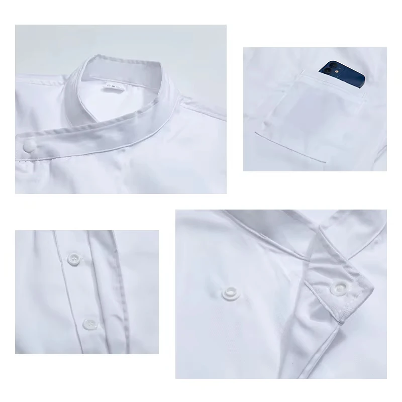 Food service Chef Uniform Hotel Kitchen Work Tops Restaurant Cooking Shirt Bakery Café Waiter Workwear for Cook Jacket Cap Suit