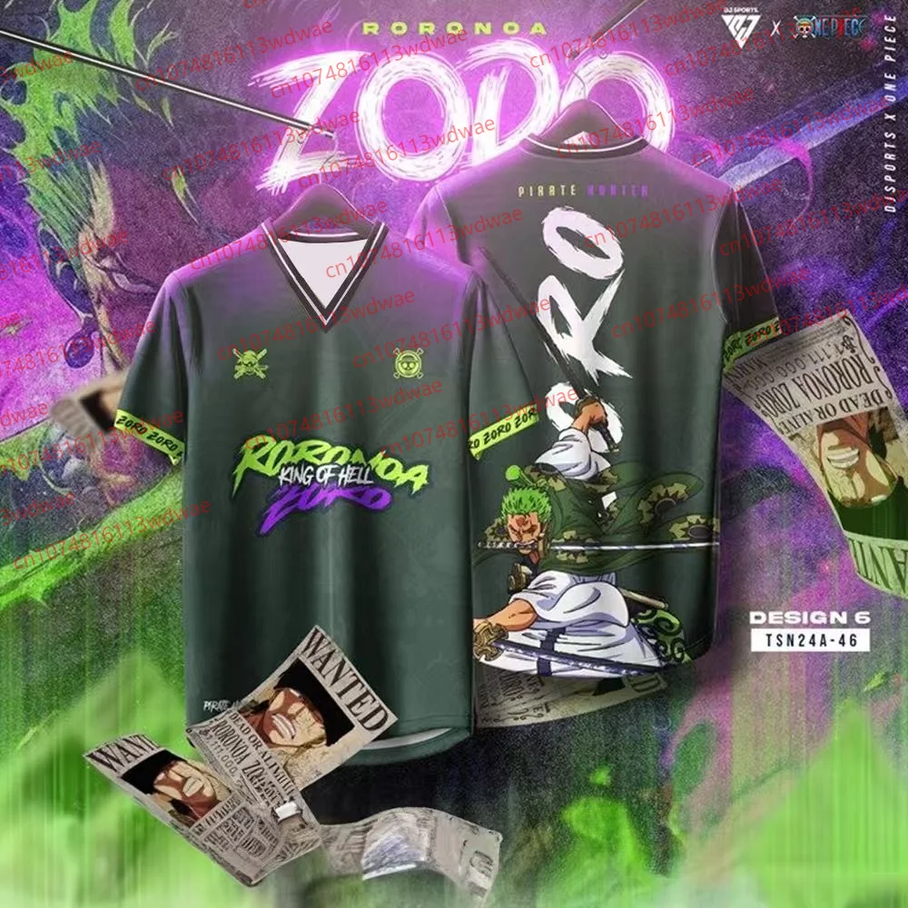 انمي ياباني قطعة واحدة قصيرة الأكمام جيرسي للجنسين لوفي ايس زورو وايتبيرد شانكس تي شيرت مطبوع الصيف فضفاض سترة رياضية علوية