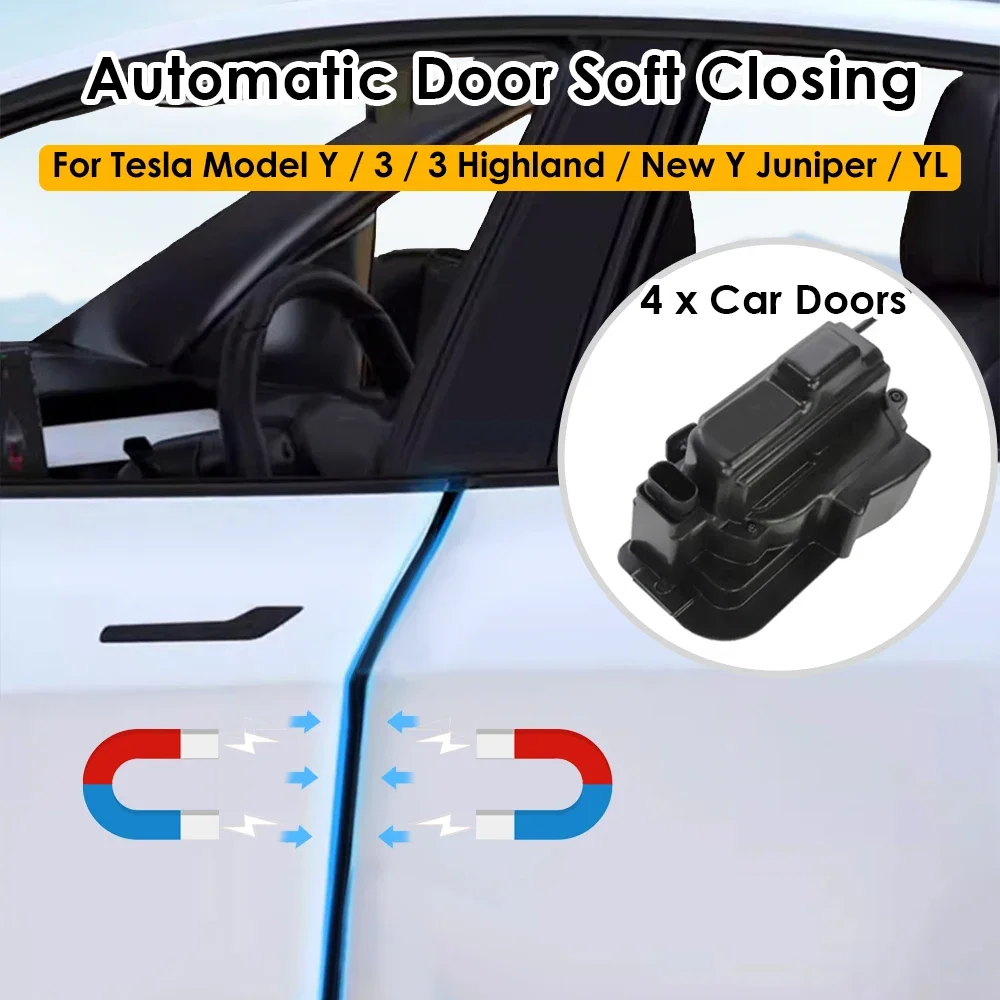CSSBOON 2026 Electric Door Suction Lock Model 3 Y Soft Closing for Tesla New Y Juniper 2016-2026 Anti Pinch Ultra Silence Motor