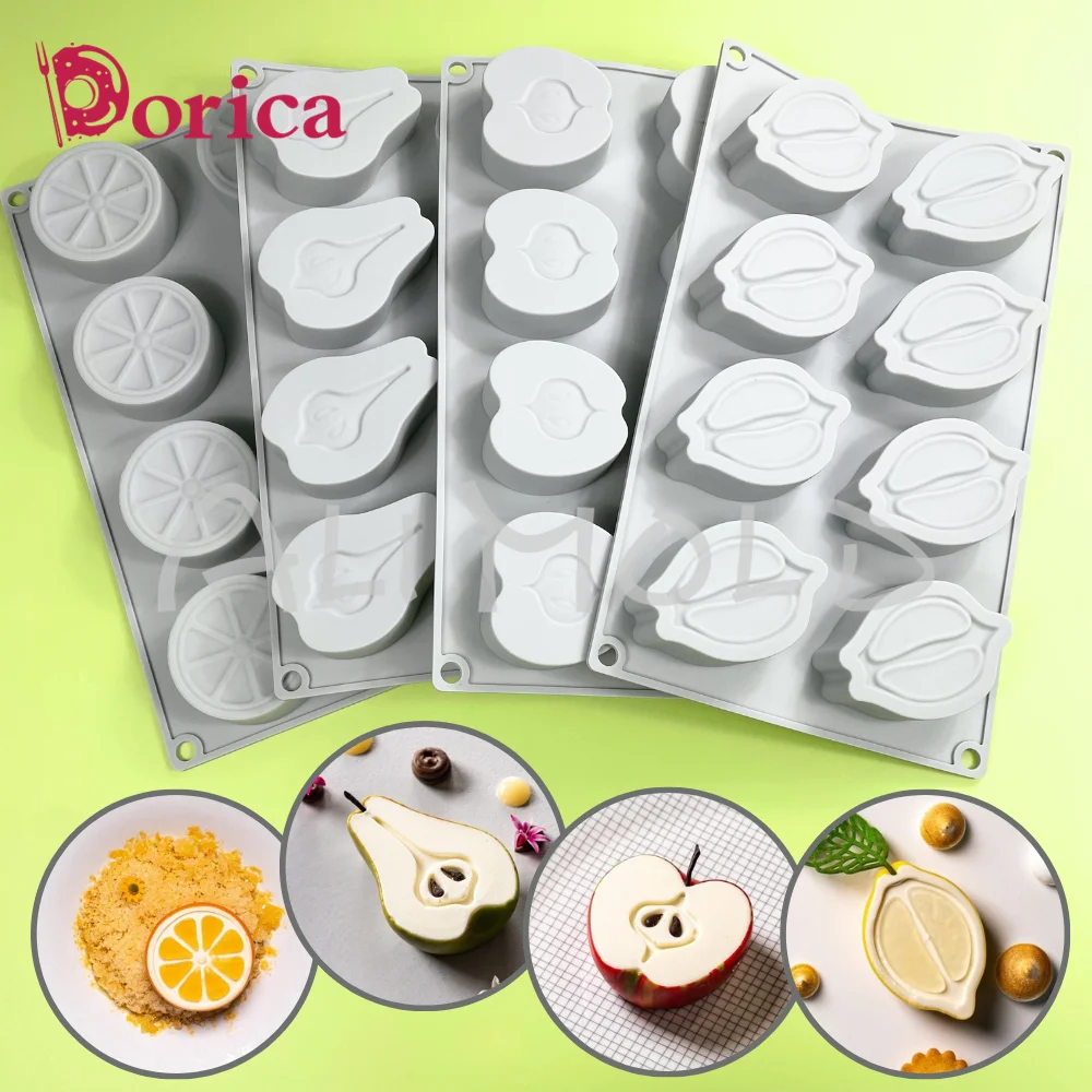 

Half Apple/Lemon/Pear Silicone Mold Chocolate Pudding Mousse Mould DIY Soap Candle Model Cake Decorating Tools Kitchen Bakeware