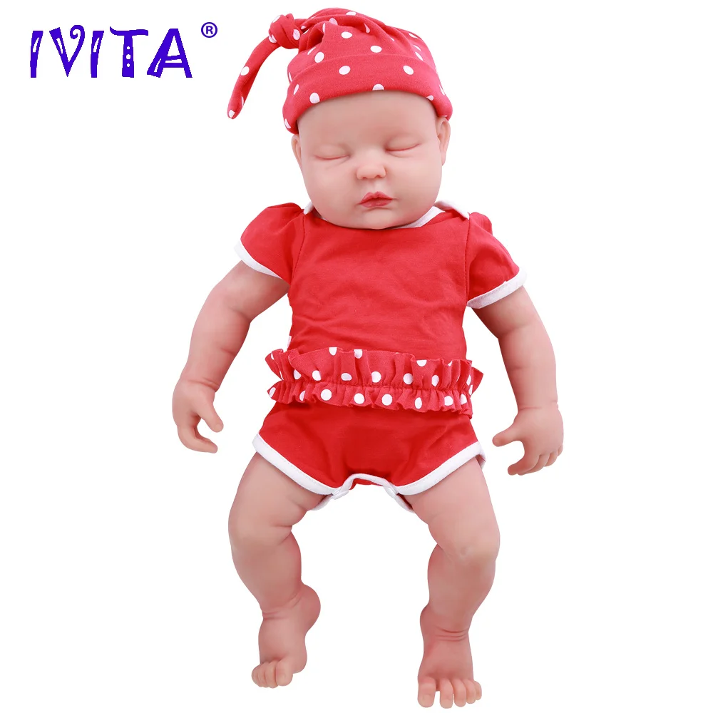 IVITA 100% Silicone Reborn Baby Dolls Painted Realistic Baby Doll Lifelike Newborn Wholesale Toys for Children Christmas Gift