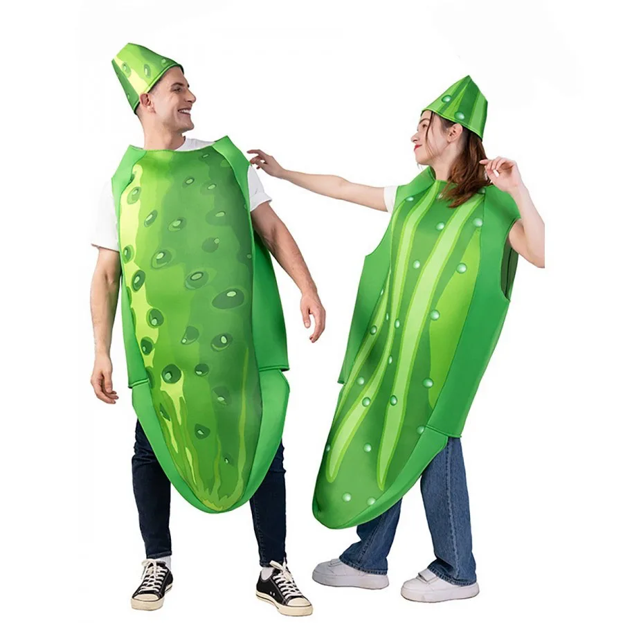 

Halloween Cucumber Costume Adult Performance Funny Stage Props Vegetable Fruit Outfit Theatrical Production Costume