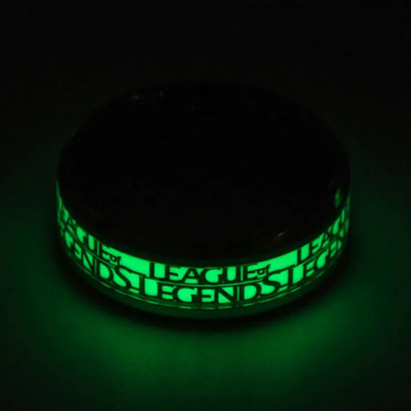 Fashion Game League Of Legends LOL Luminous Ring Stainless Steel Fluorescent Rings for Men Plus Couple Rings Luxury Jewelry Gift