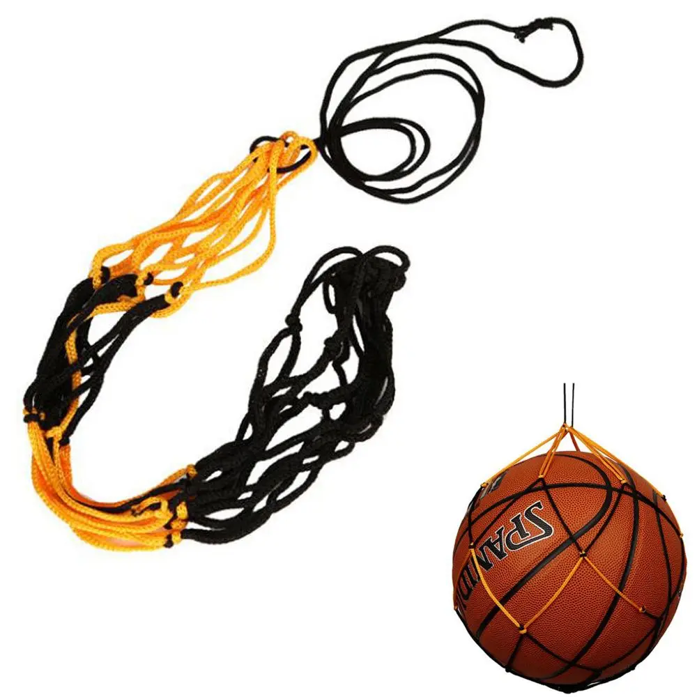Schwarz-orangefarbene Nylontasche, Basketball-Netztasche, Fußball-Netztasche