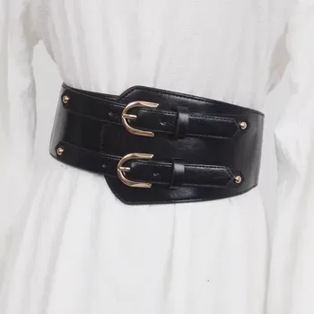 Kadın Moda PU Deri Elastik Korse Kadın Kuşak Ceket Kemer Elbise Decration Geniş Kemer J245