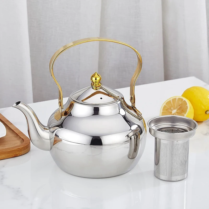 Stainless Steel Teapot with Infuser,Tea Kettle for Stove Top Minimalist Style 1.5L-AD23