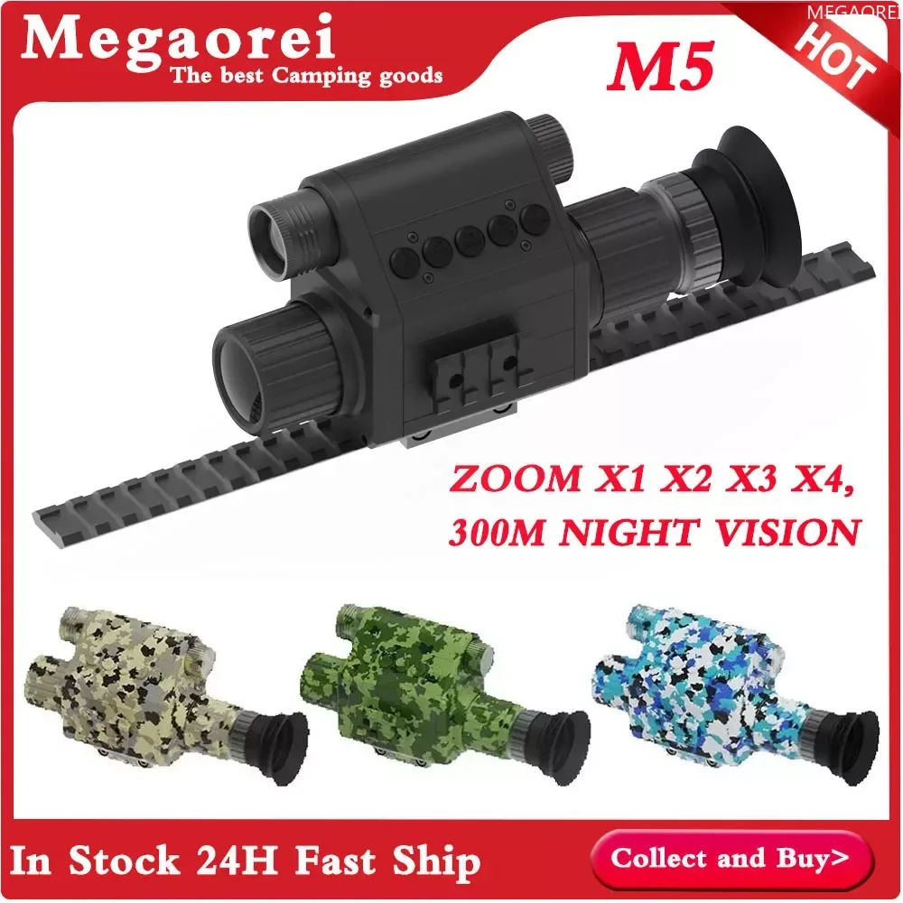 

NEW New Arrival Megaorei M5 Series 850/940nm Invisable IR Night Vision Scope Night Vision Monocular NV Rilfe Scope Hunting Camer