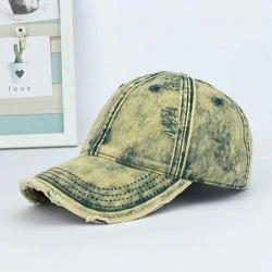 Fashion Women Trucker Cap Distressed vintage baseball cap Men Rear Adjustable Denim Ripped Snapback Cap Solid Hip-Hop Cap Gorros