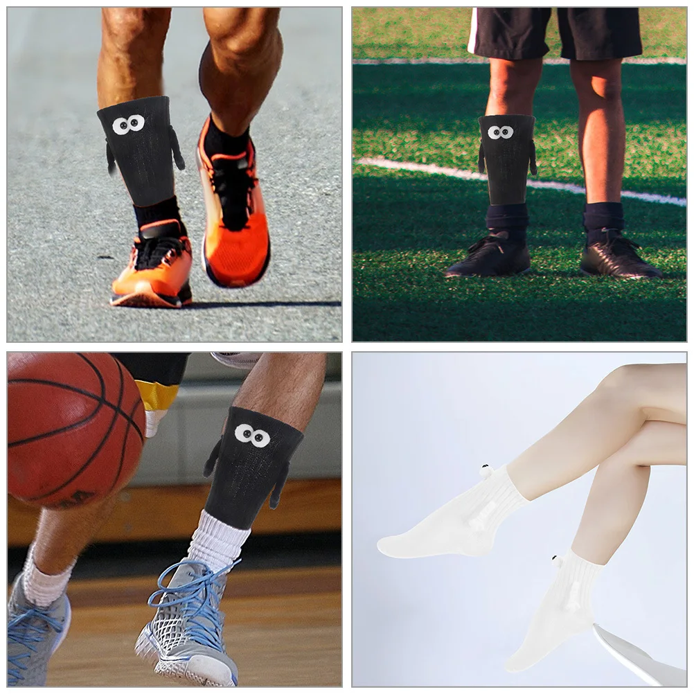 2Pairs زوجين عقد الأيدي الجوارب للجنسين القطن جوارب رياضية منتصف العجل دعم مرن تنفس الجري المشي لمسافات طويلة التخييم