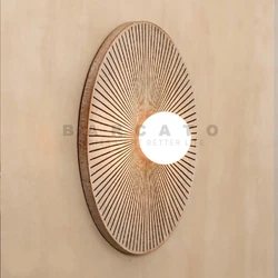 Retro Japanese Wall Lamp Bedroom Indoor Living Room Lamp For Home Decoration Lighting Modern Art Resin Bedside Wall Luminaire