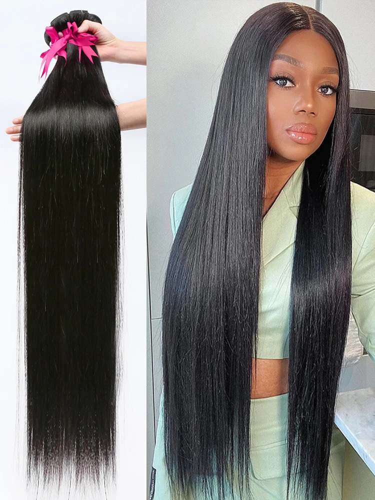 Straight Human Hair Bundles Brazilian Remy Hair Straight Weave Bundles 14 16 18 inch 10A Real 100% Unprocessed Virgin Hair 2/3/4