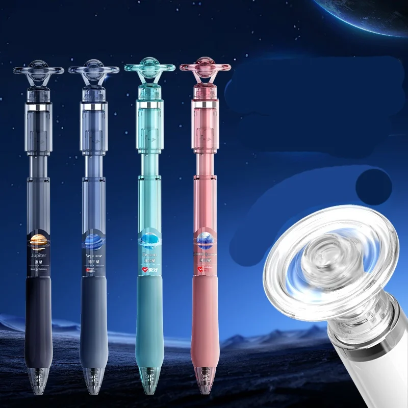 

New Interstellar Floating Pen Press Neutral Pen Technology Space Planet Turnover Planet Pen Swivel Stress Relief Push Pen