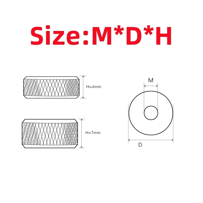 10PCS Aluminum Alloy Knurled Hand Round Nut M2 M3 M4 Anodized Thumb Nuts For Chassis Computer CPU