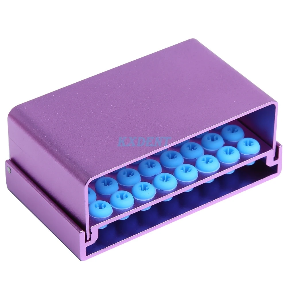 1Pc 40 Holes Dental Autoclavable Disinfection Box Dental Burs Block Holder Aluminium Alloy Disinfection Case Dentistry Burs Case