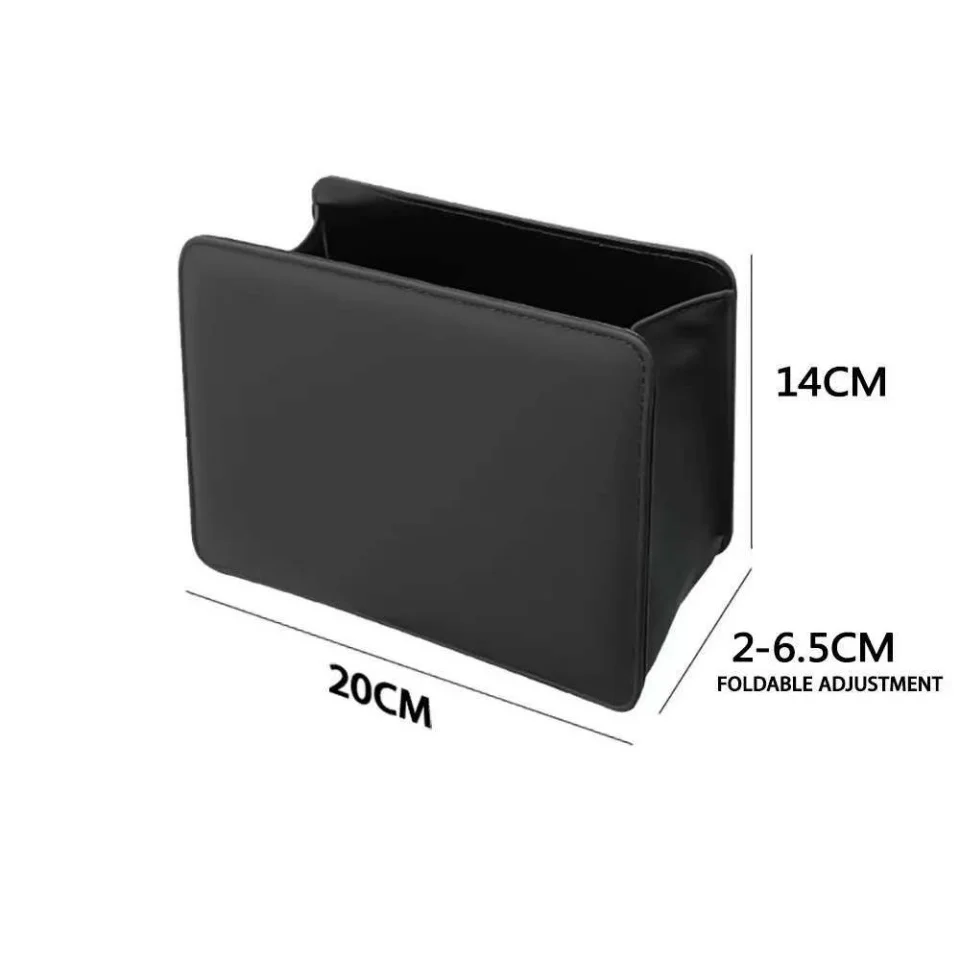 Car Door Hanging Storage Box & PU Leather Trash Can - Foldable Car Organizer with Creative Gift Option view 6