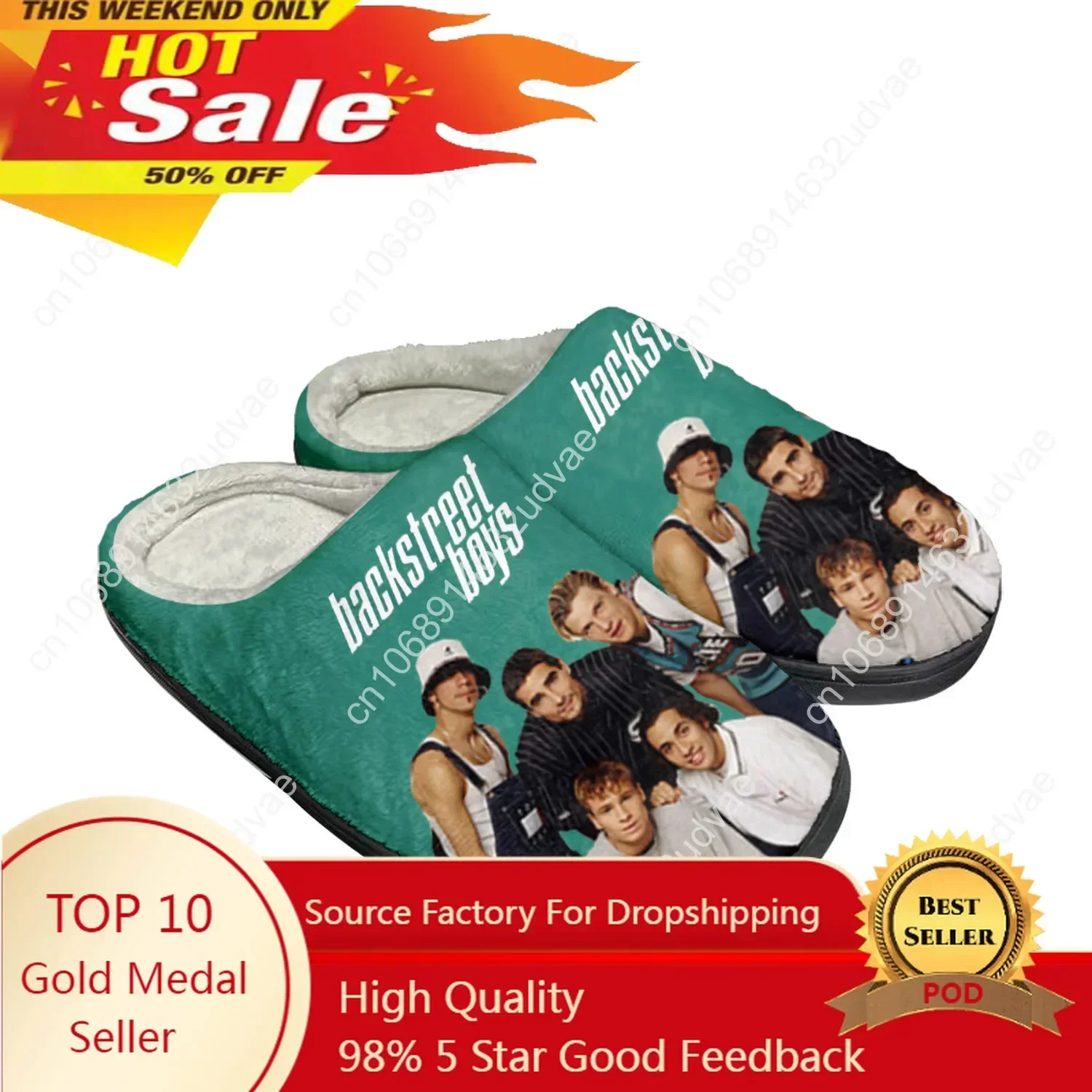 Backstreet Boys Pop Band Bsb Home Cotton Custom Slippers Mens Womens Sandals Plush Bedroom Keep Warm Shoe Thermal Slipper Black