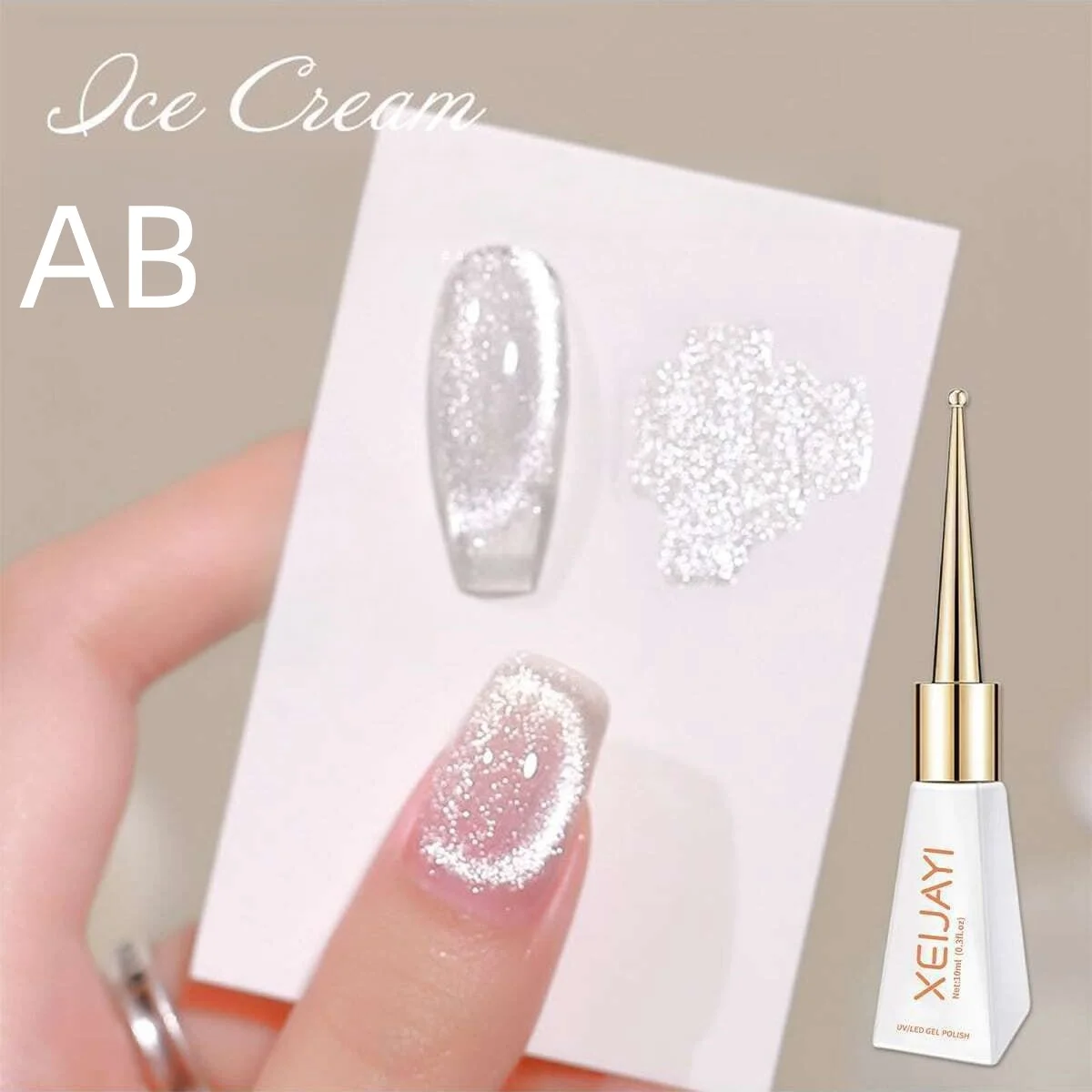 XEIJAYI10ML Cat Eye Gel Polish Naked Pink Magnetic Gel Nail Art with Sparkles Varnish Uv Led Semi-permanent Nail Polish