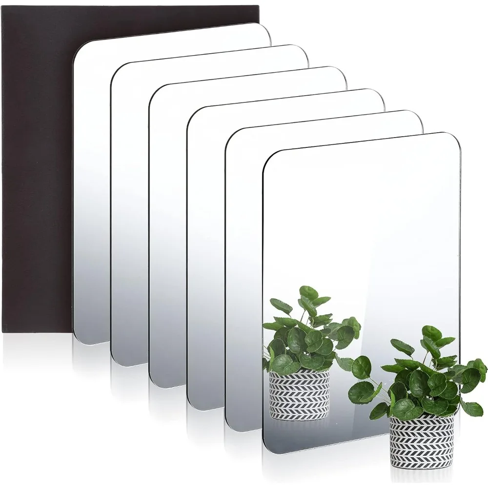 

Mirror Wall, Stickers Non Glass Flexible Plastic Rounded Corner Locker Mirror, Self Adhesive Acrylic Mirror Sheet Wall