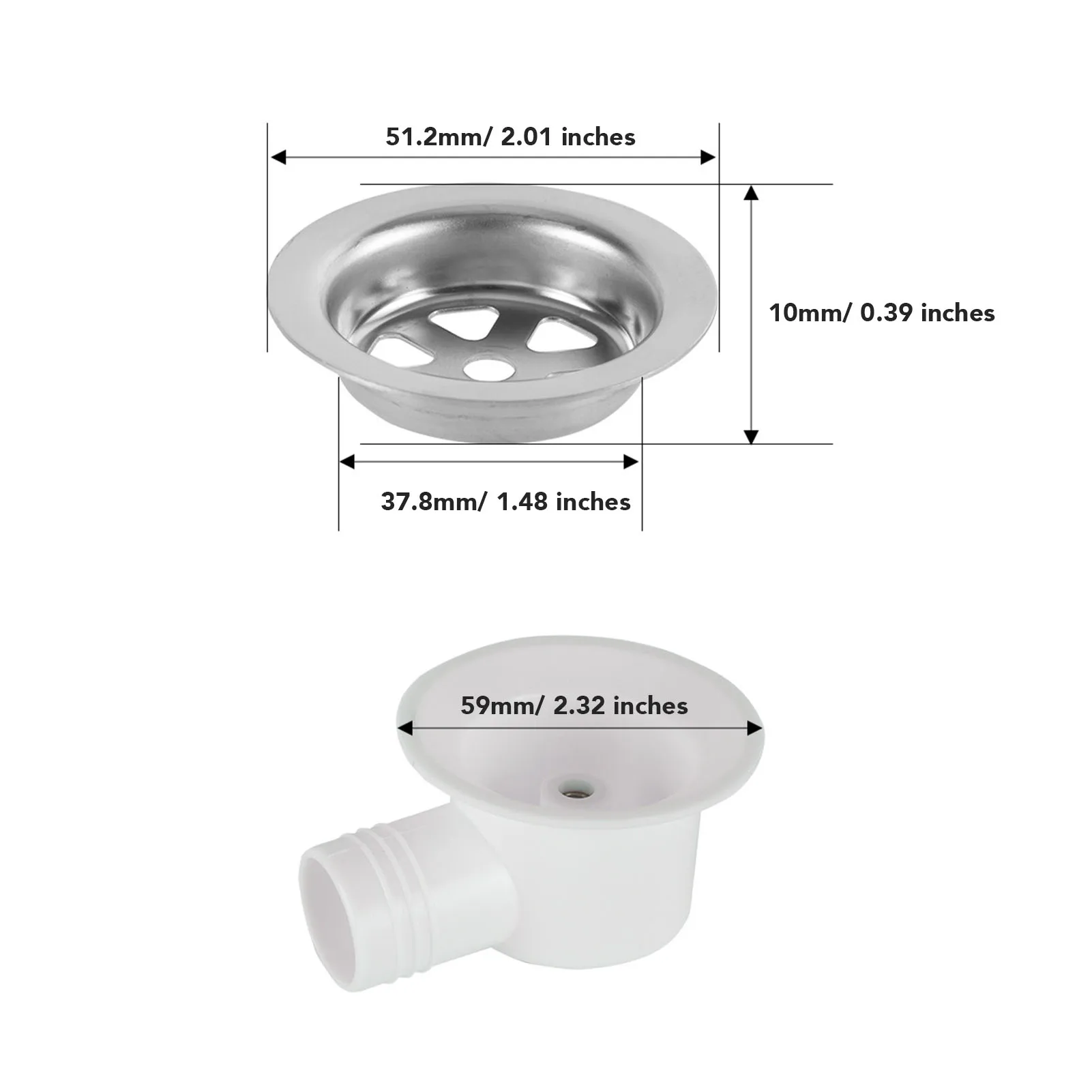 RV Sink Drain Connector Stainless Steel Drain Plug Connector Hose Adapter Leakproof Simple Installation Right Angle for Yacht