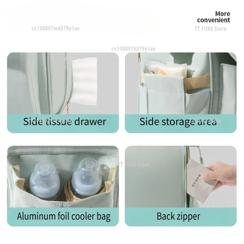 กระเป๋าคุณแม่และเด็กแรกเกิด แฟชั่น ความจุเยอะอเนกประสงค์ กระเป๋าใส่ผ้าอ้อมเด็ก พกพาสะดวกสำหรับการเดินทางและออกนอกบ้าน