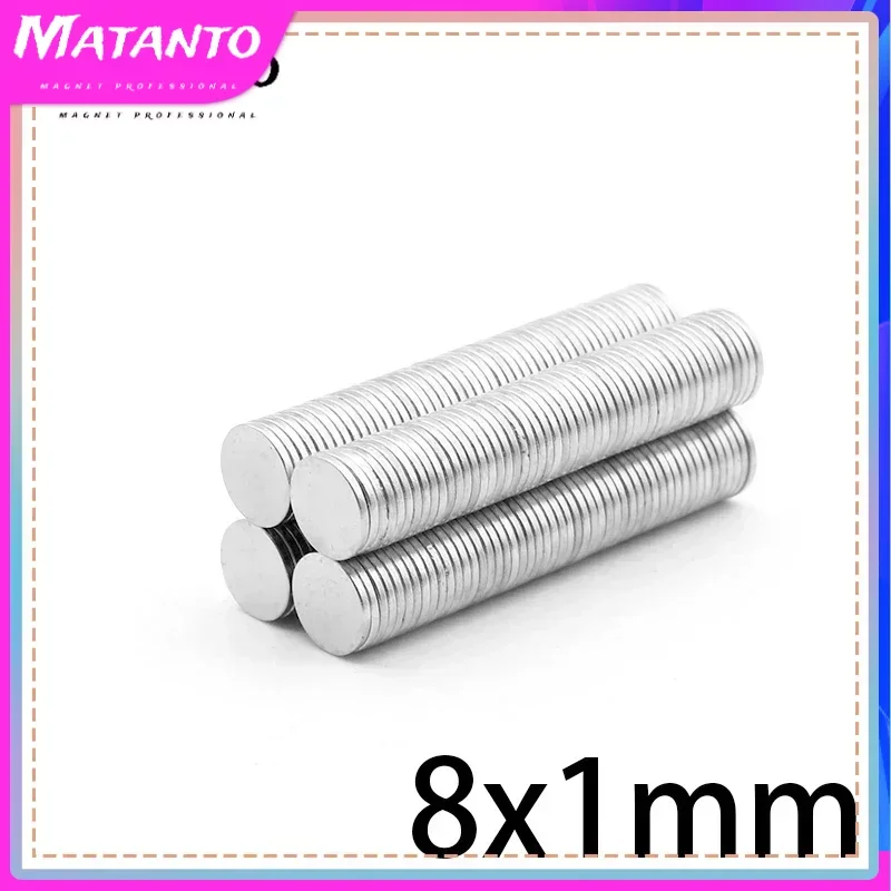 

50/100/200/500PCS 8x1mm Round Strong Powerful Magnetic Magnet N35 Permanent Rare Earth Neodymium Magnet Disc