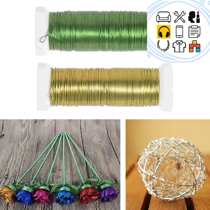 Crafts Wires Florist Flower Wire Stems DIY Flower Stem Wires Artificial flower model Arrangement Iron Wires Party decoration