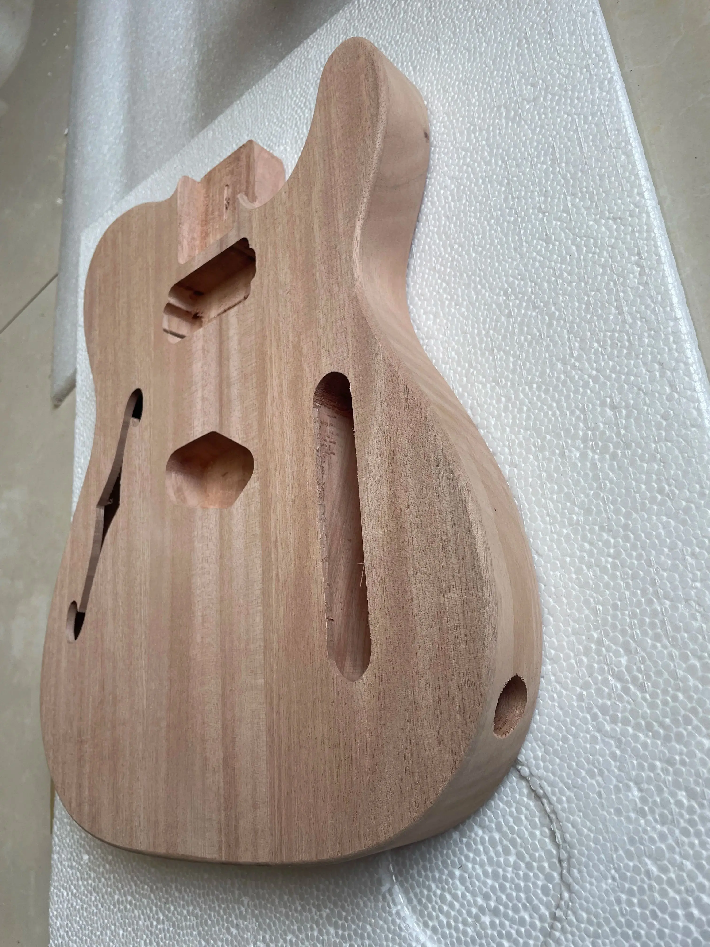 Newstyle F Hole HS Mahogany Wood Electric Guitar Barrel Body Unfinished Semi Hollow Guitar Barrel Luthier Diy Kit Part