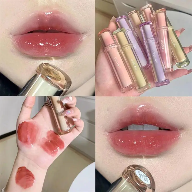 Esmalte de labios antiadherente, taza de té helado, brillo de labios femenino, maquillaje rojo, tinte de labios, espejo de agua, 8 colores, lápiz labial líquido, cosméticos, niebla suave