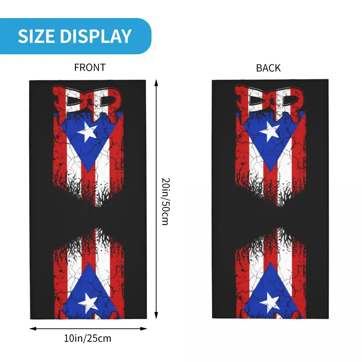 Puerto Rico Pr Flag Bandana Neck Cover Printed Mask Scarf Multifunction Balaclava Outdoor Sports For Men Women Adult Washable