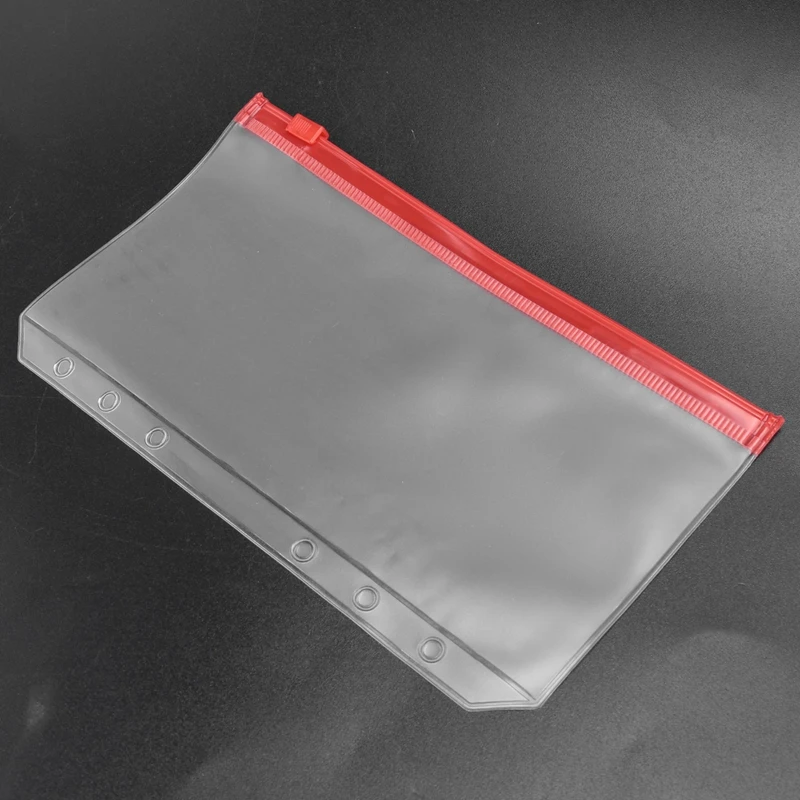 TTKK-Pochettes de reliure en PVC avec fermeture éclair, dossier d'enveloppes de trésorerie transparentes à 6 trous, sacs de développement d'argent sur cuir chevelu Evaluadt, Hot Horizon Budget