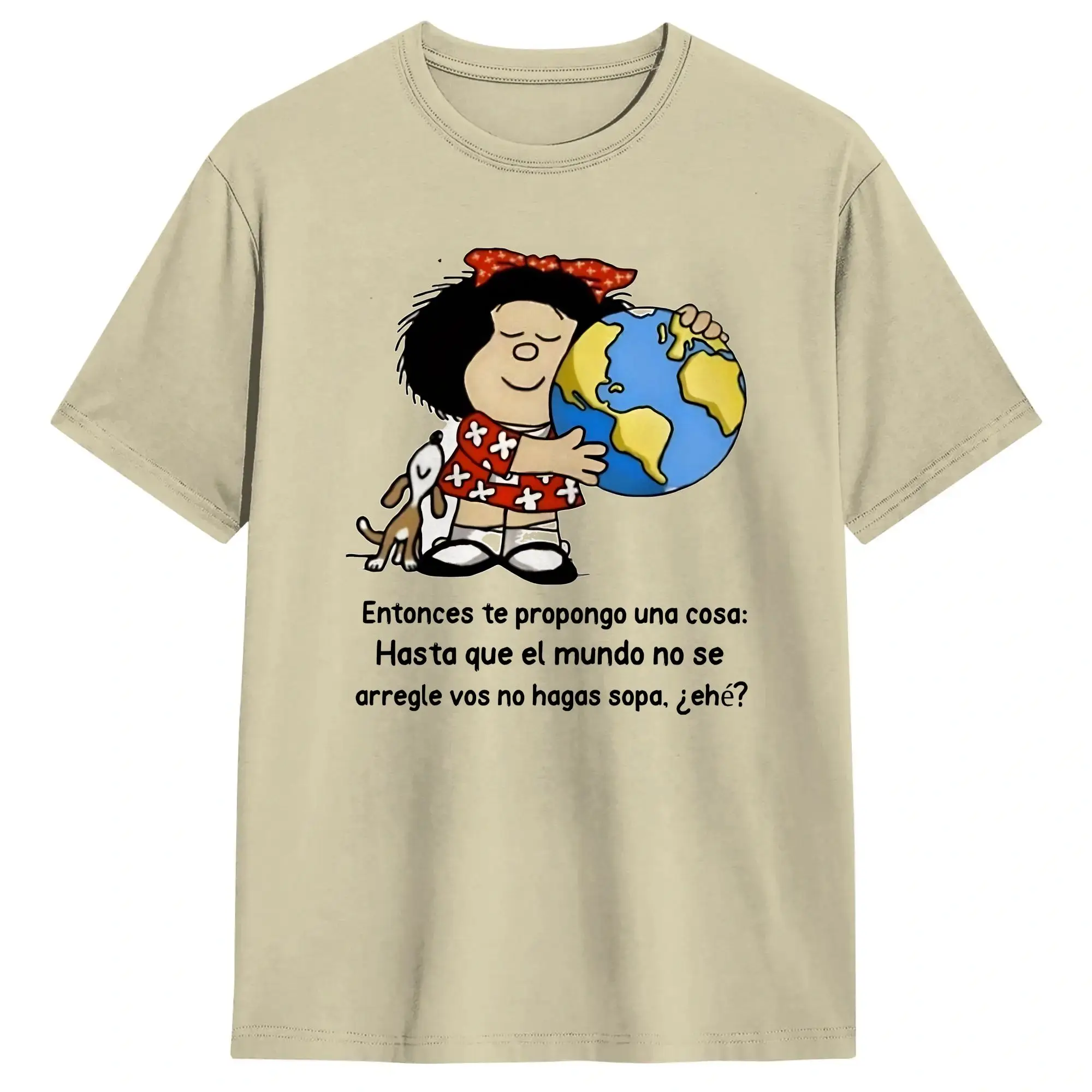 Camiseta extragrande Entonces Te Propongo Una Cosa, camisetas de algodón puro, camiseta Hipster Mafaldaed para hombre, camiseta de manga corta de verano