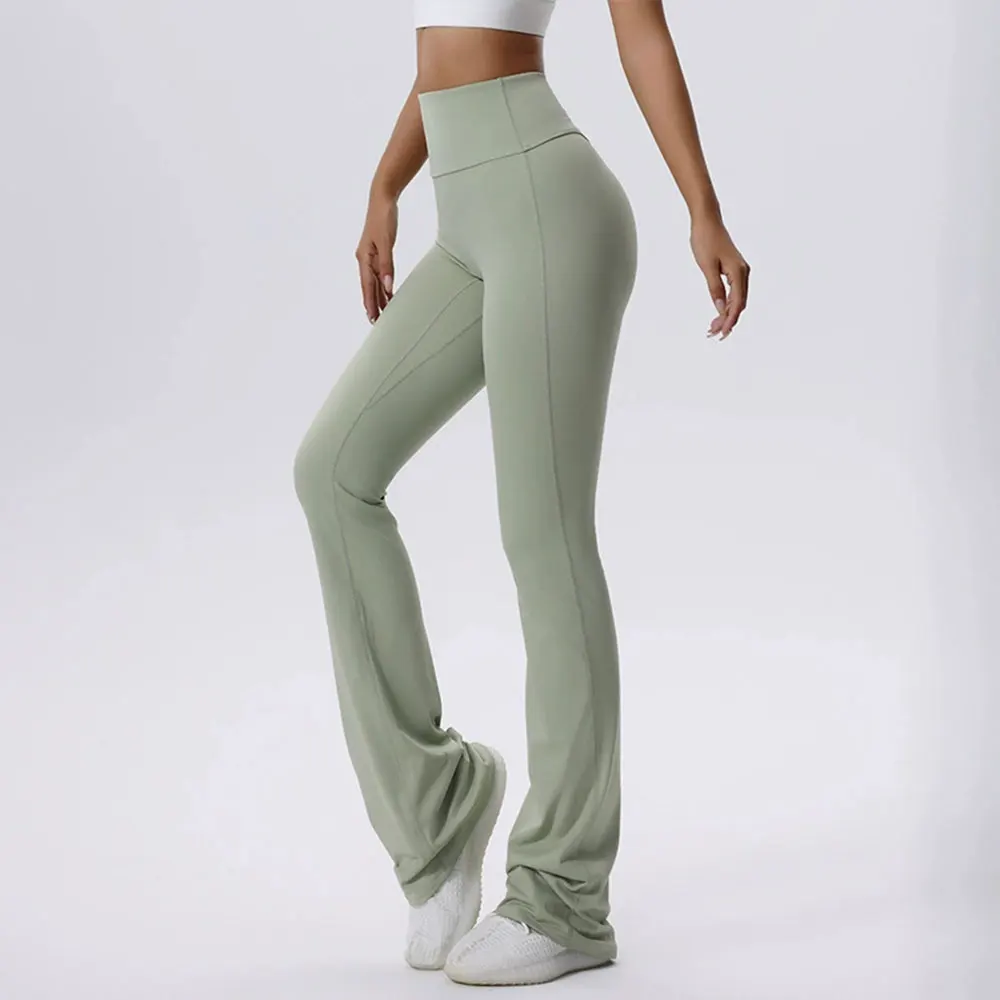 High Waisted Flared Pant Women Fitness Push Up Lifting Buttocks Sports Tight Pants Women Gym Workout Leggings Running Yoga Pant