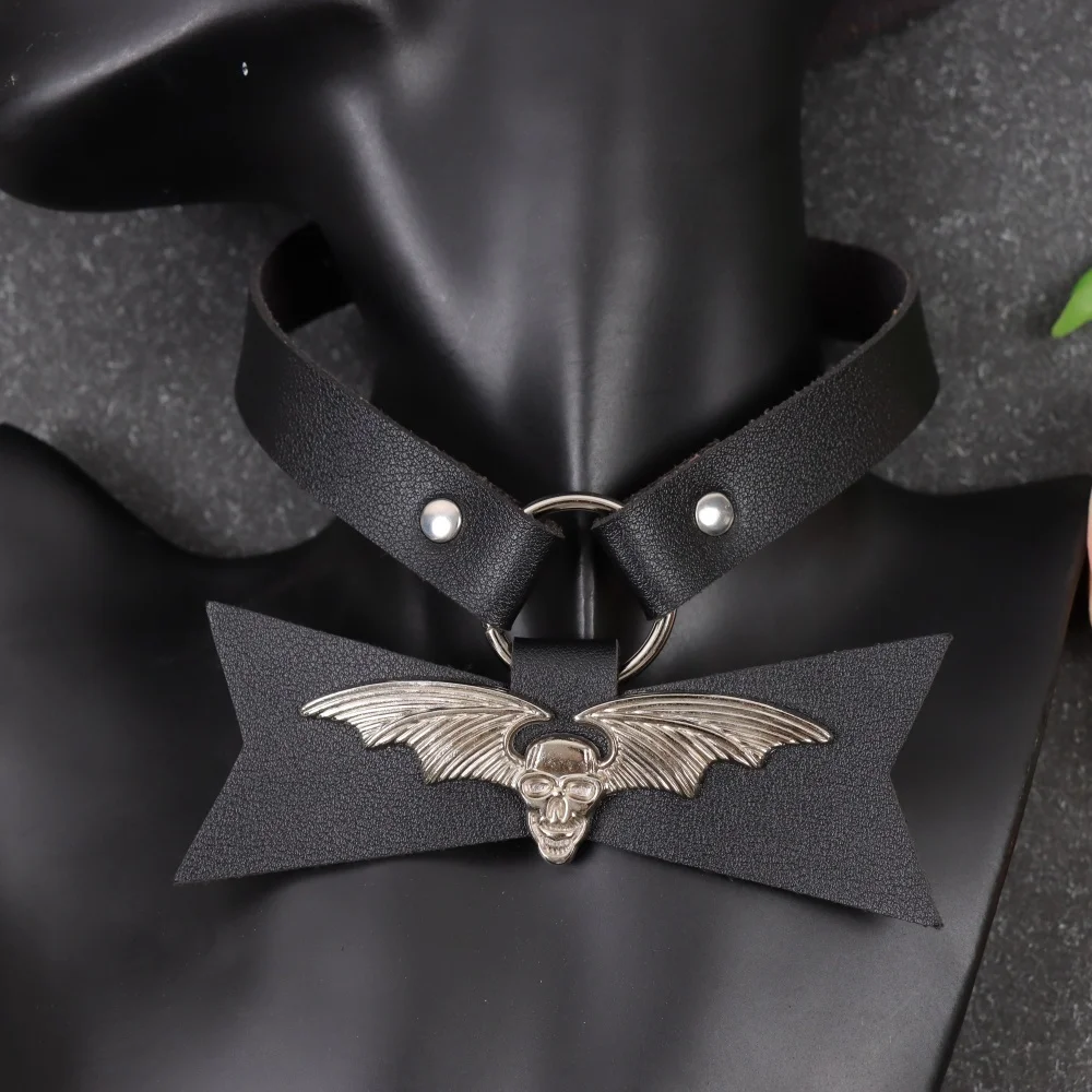 1 قطعة القوطية الشرير الخفافيش مصاص دماء الجلود طوق قلادة هالوين عيد الميلاد المختنق عطلة الحلي #4