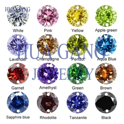 5A Double Hole Cubic Zirconia Stones Round Shape Customized with holes beads Loose For DIY Jewelry Making Zircon With Holes CZ