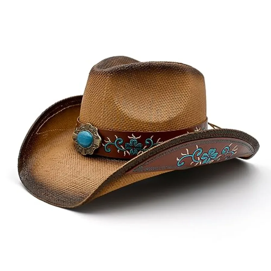 

Мужская и женская соломенная ковбойская шляпа, плетеная шляпа от солнца в стиле вестерн, с двумя декоративными лентами